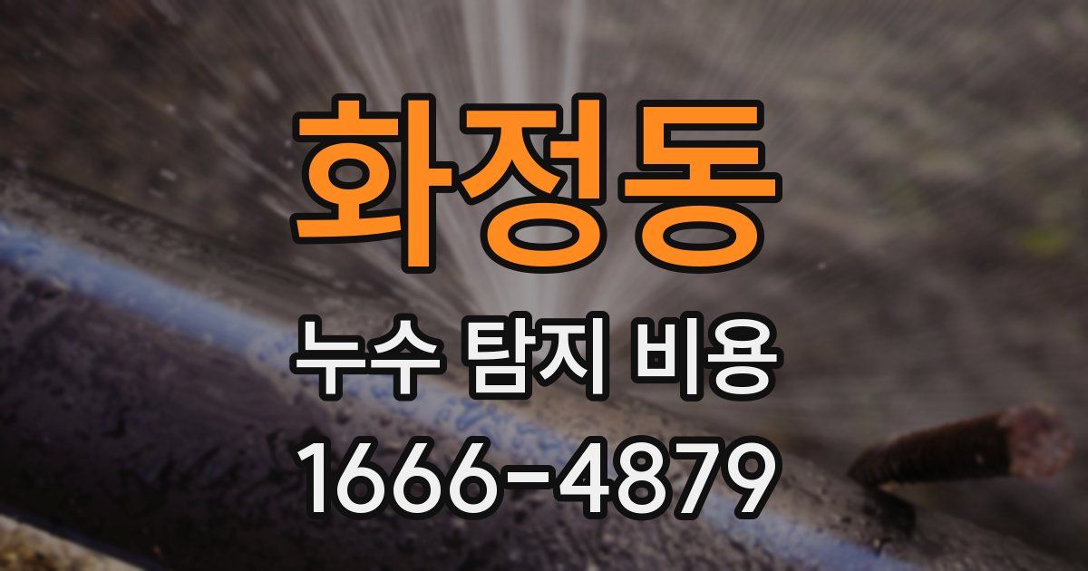 화정동 누수 탐지 비용