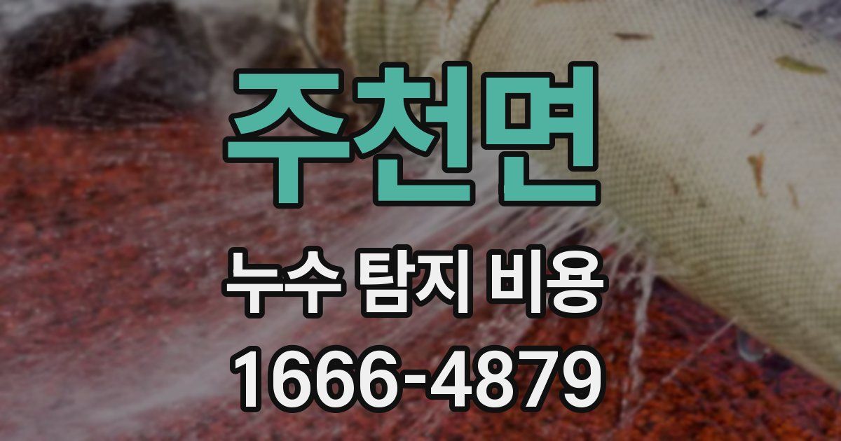 주천면 누수 탐지 비용