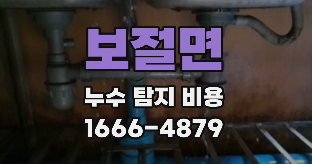 보절면 누수 탐지 비용