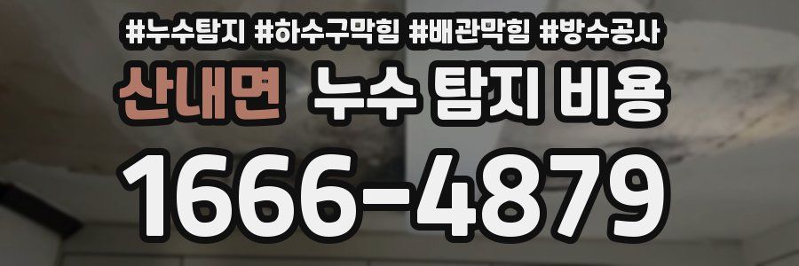 산내면 누수 탐지 비용
