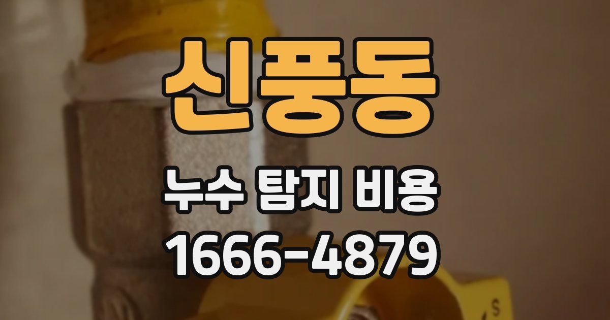 신풍동 누수 탐지 비용