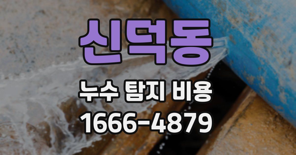 신덕동 누수 탐지 비용