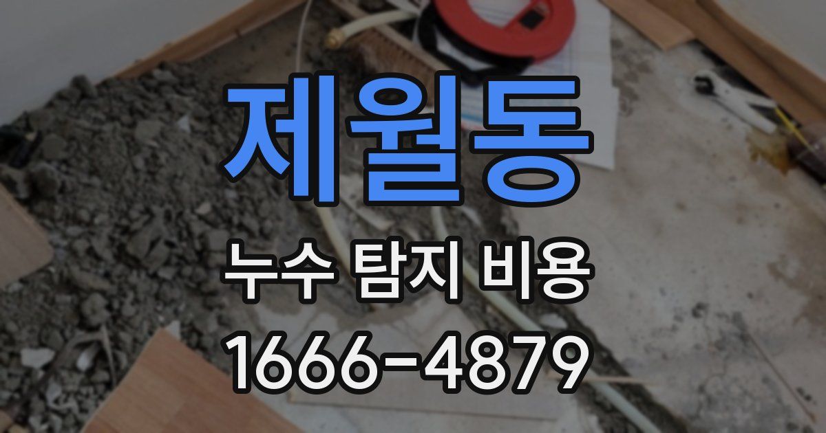 제월동 누수 탐지 비용