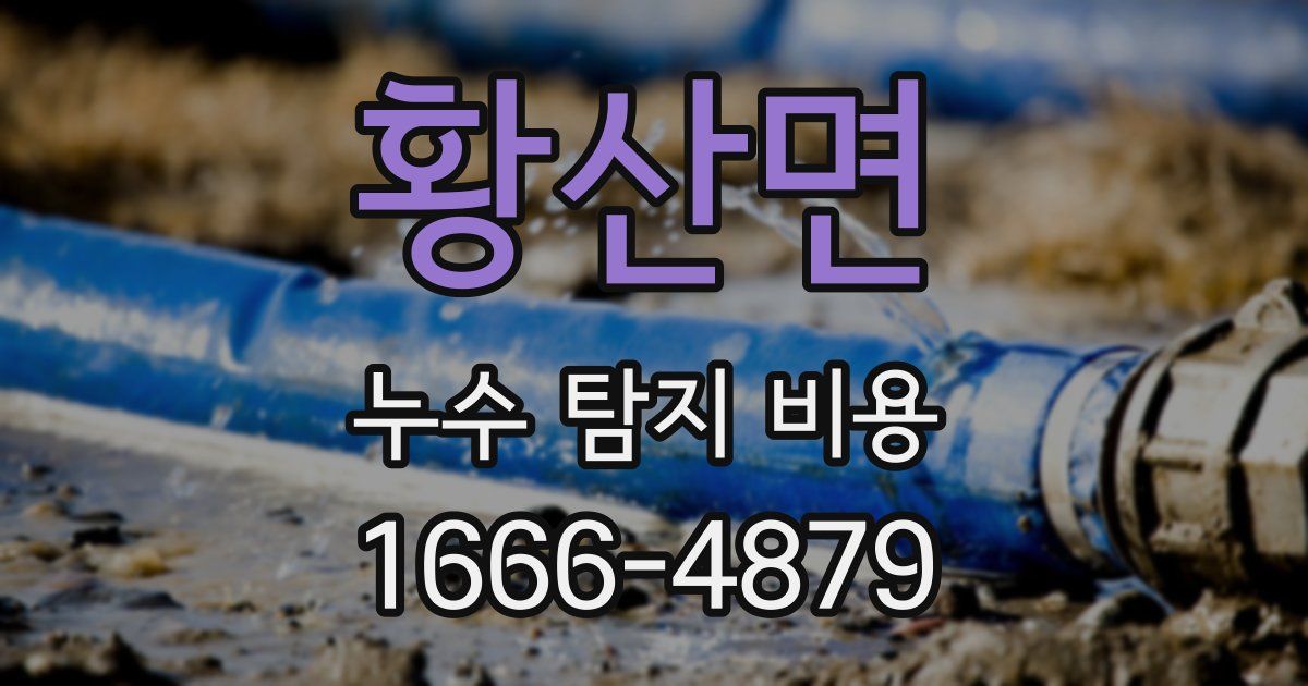 황산면 누수 탐지 비용