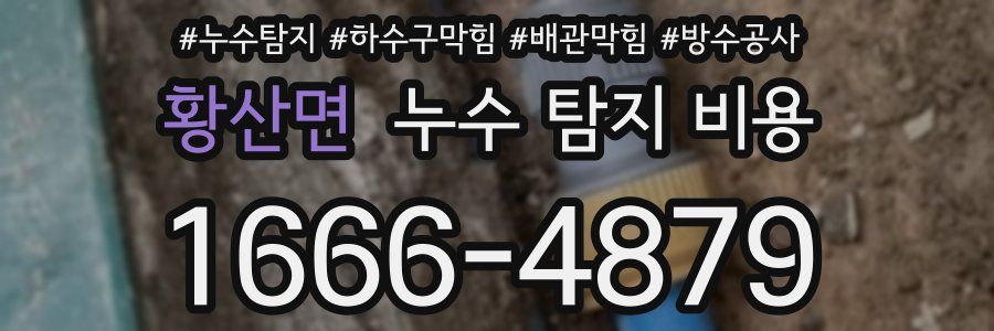 황산면 누수 탐지 비용