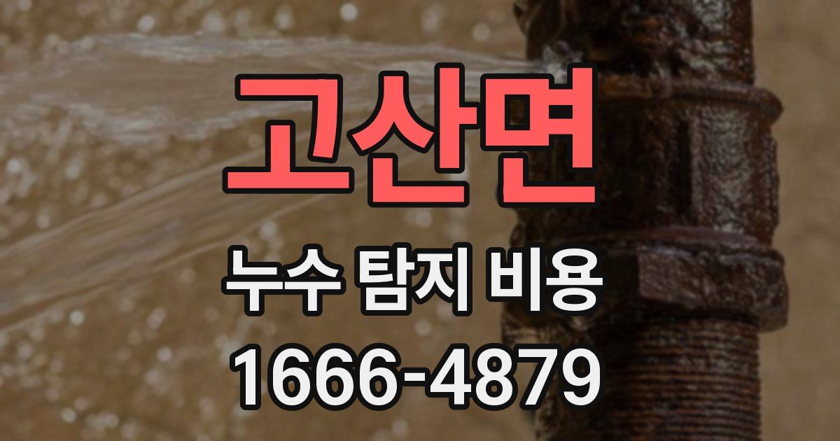 고산면 누수 탐지 비용