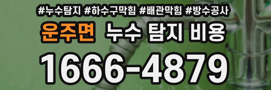 운주면 누수 탐지 비용