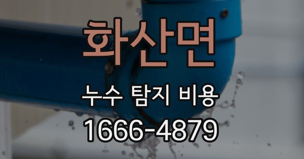 화산면 누수 탐지 비용