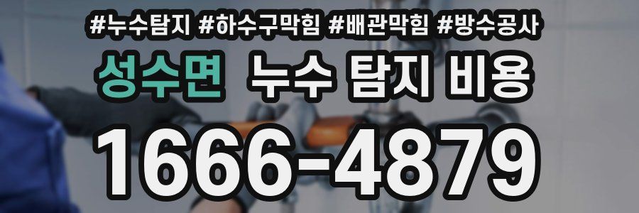 성수면 누수 탐지 비용