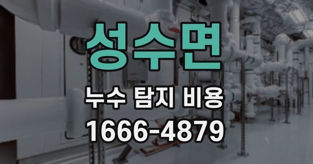 성수면 누수 탐지 비용
