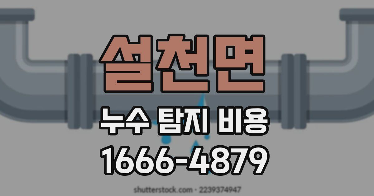 설천면 누수 탐지 비용
