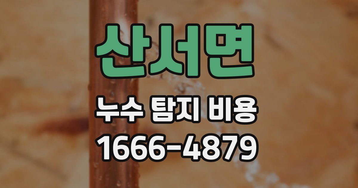산서면 누수 탐지 비용