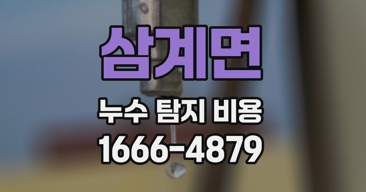 삼계면 누수 탐지 비용