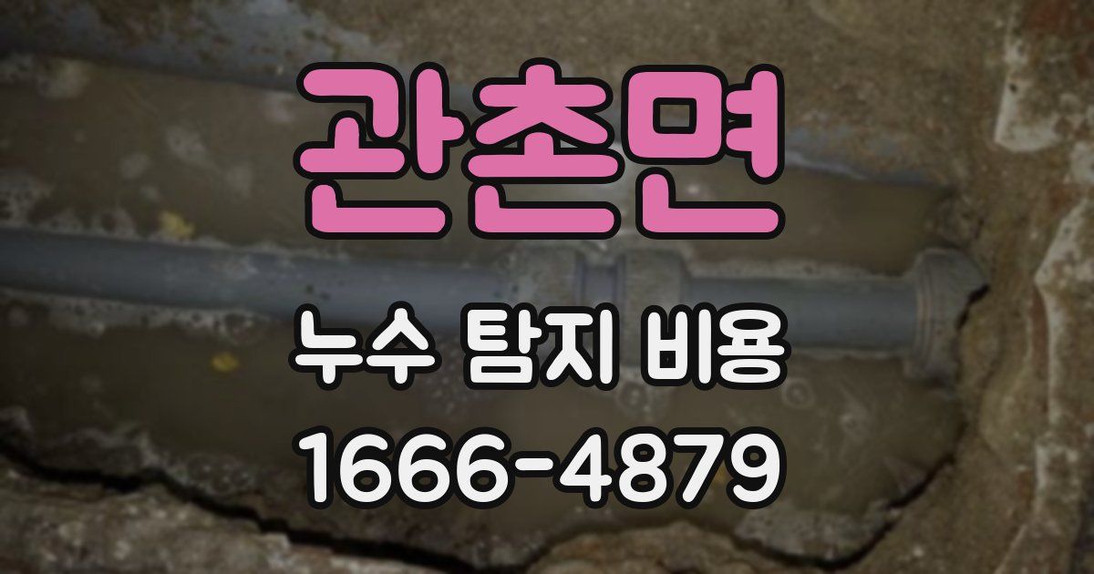 관촌면 누수 탐지 비용