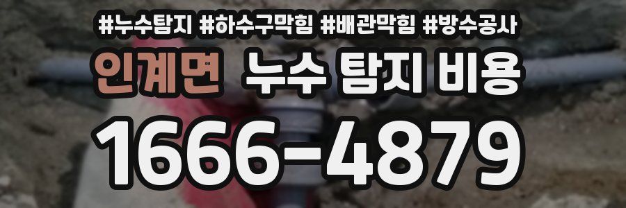 인계면 누수 탐지 비용