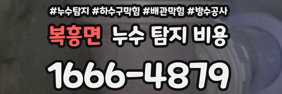 복흥면 누수 탐지 비용