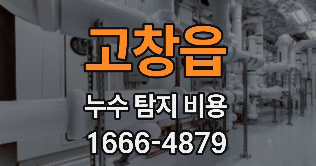 고창읍 누수 탐지 비용