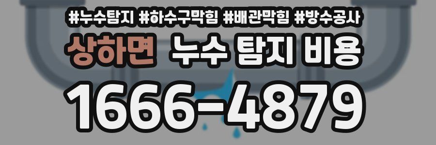 상하면 누수 탐지 비용