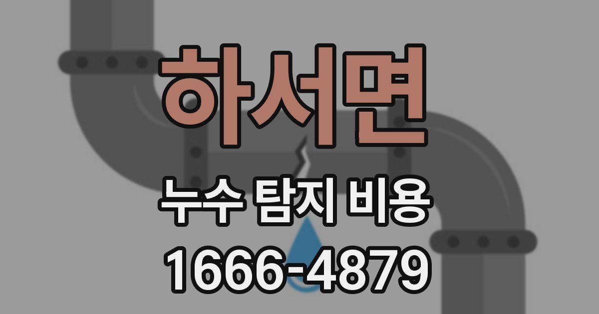 하서면 누수 탐지 비용