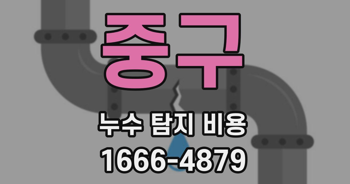 중구 누수 탐지 비용