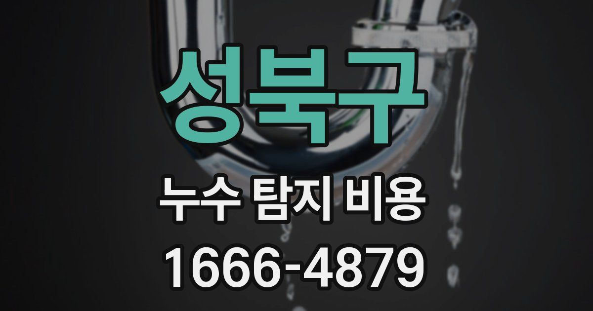 성북구 누수 탐지 비용