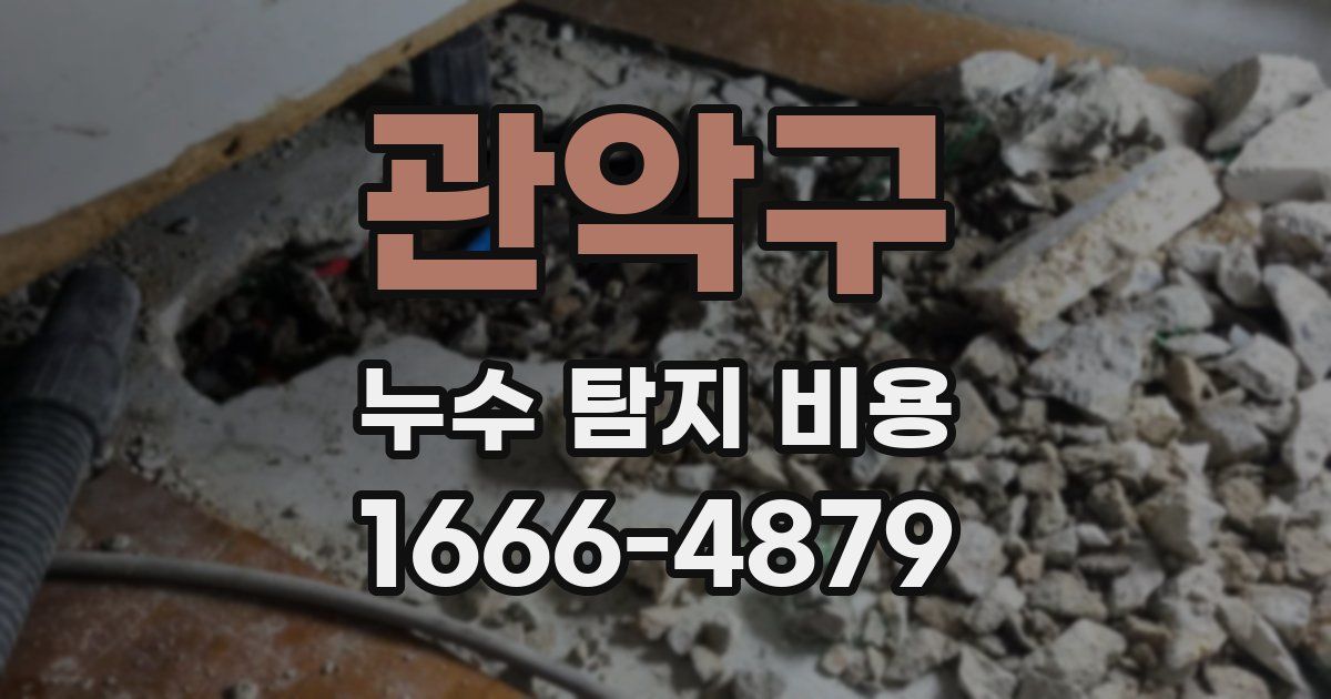 관악구 누수 탐지 비용