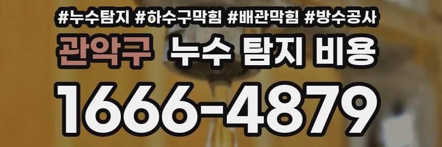 관악구 누수 탐지 비용