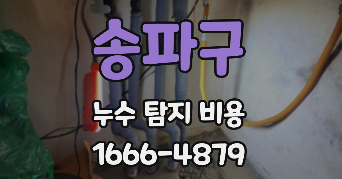 송파구 누수 탐지 비용