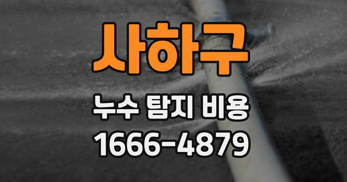 사하구 누수 탐지 비용