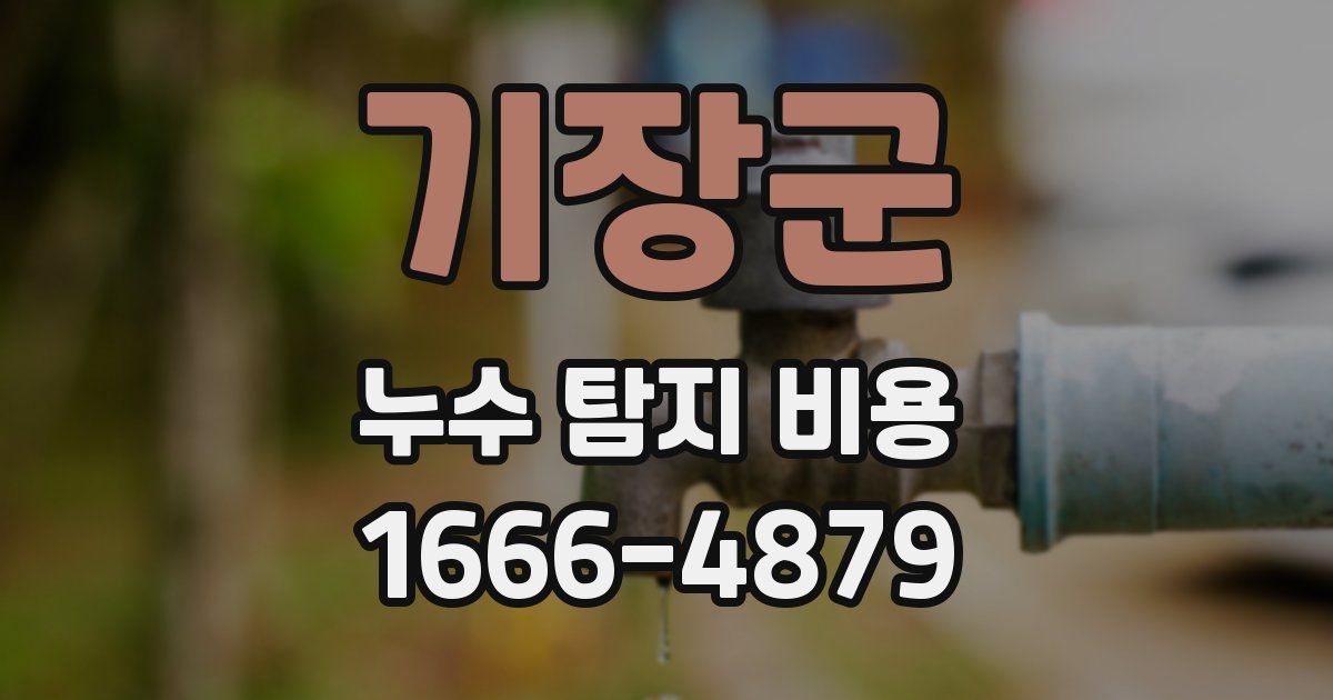 기장군 누수 탐지 비용