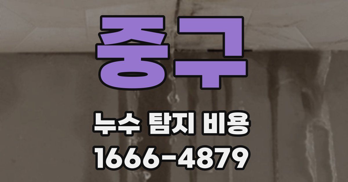 중구 누수 탐지 비용