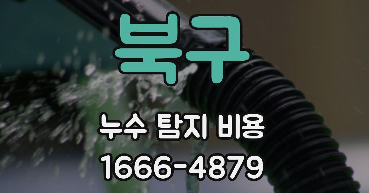 북구 누수 탐지 비용