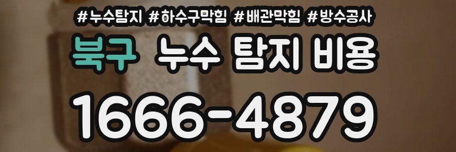 북구 누수 탐지 비용
