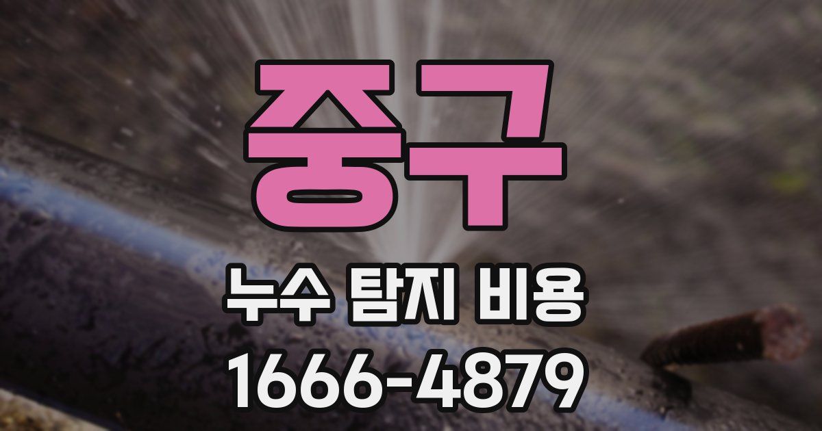 중구 누수 탐지 비용