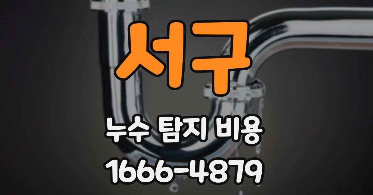 서구 누수 탐지 비용