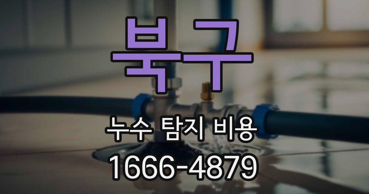 북구 누수 탐지 비용