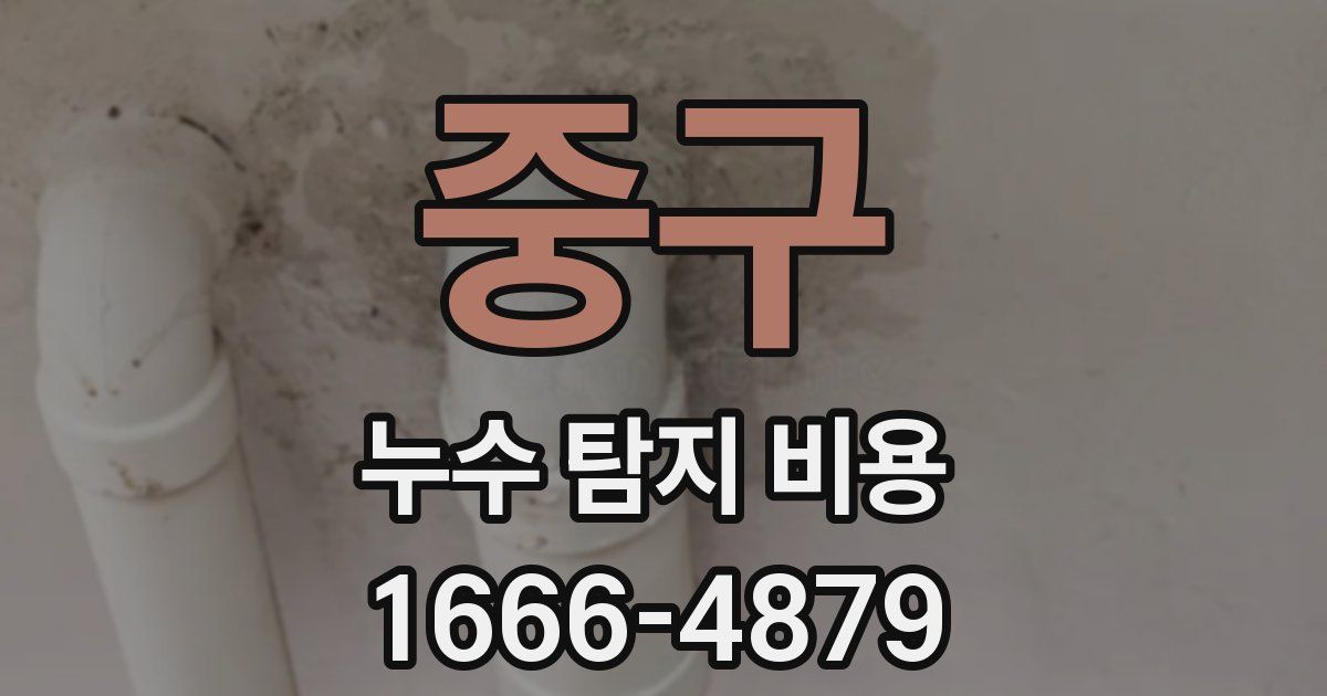 중구 누수 탐지 비용