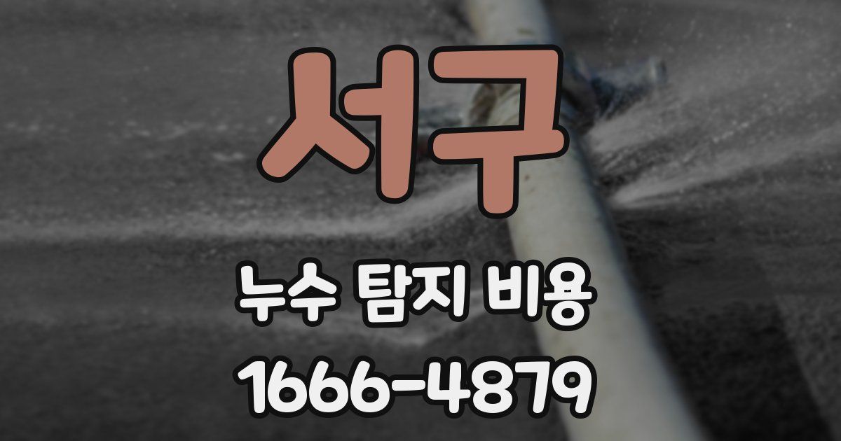 서구 누수 탐지 비용