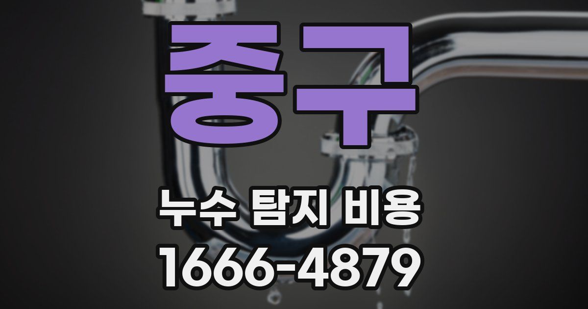 중구 누수 탐지 비용