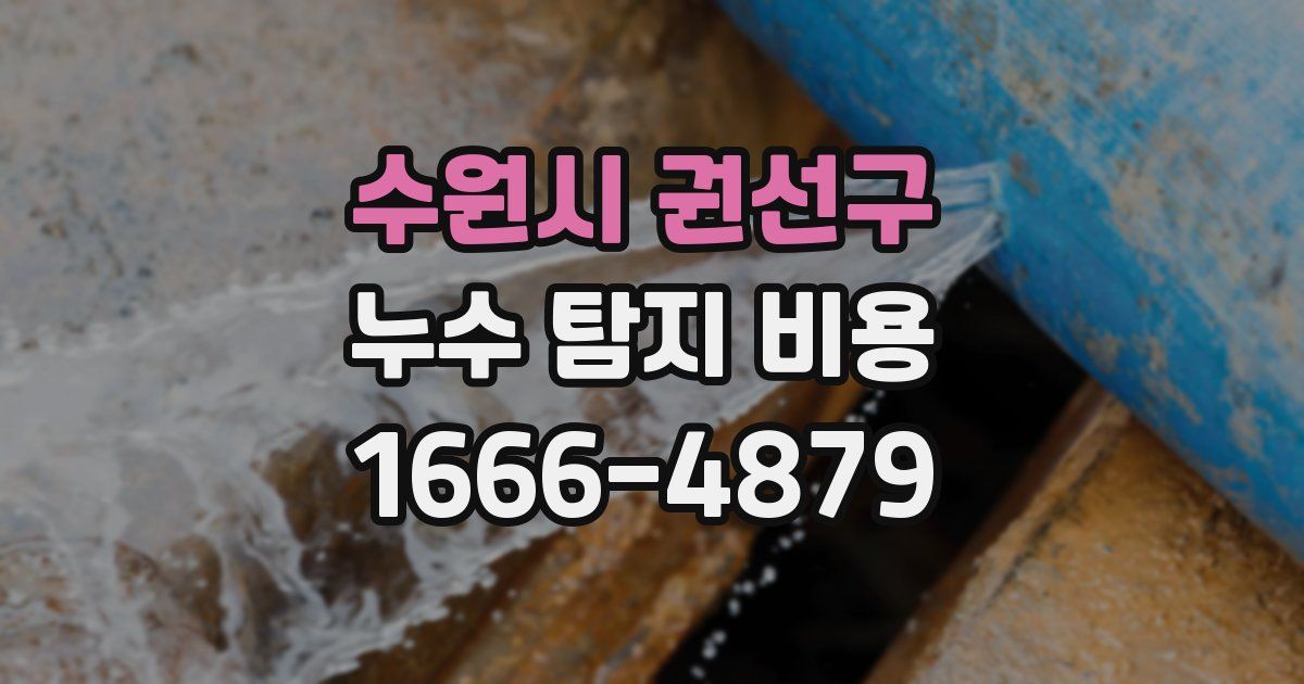 수원시 권선구 누수 탐지 비용