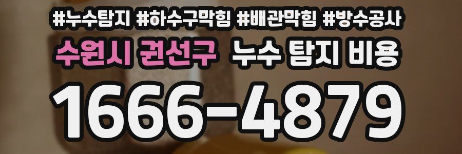 수원시 권선구 누수 탐지 비용