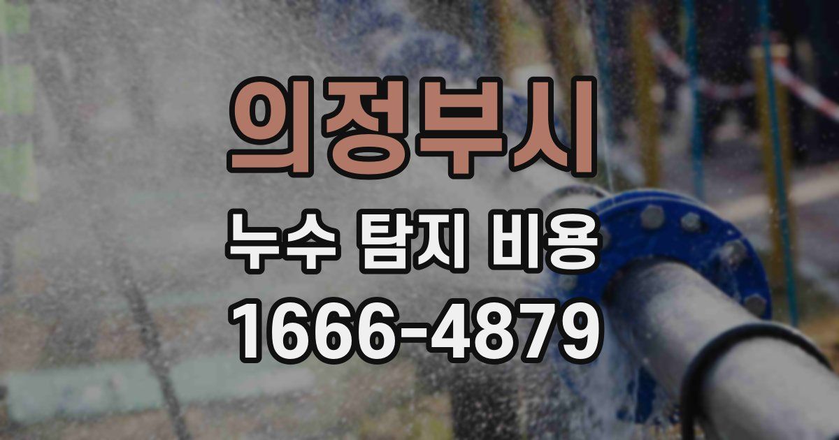의정부시 누수 탐지 비용