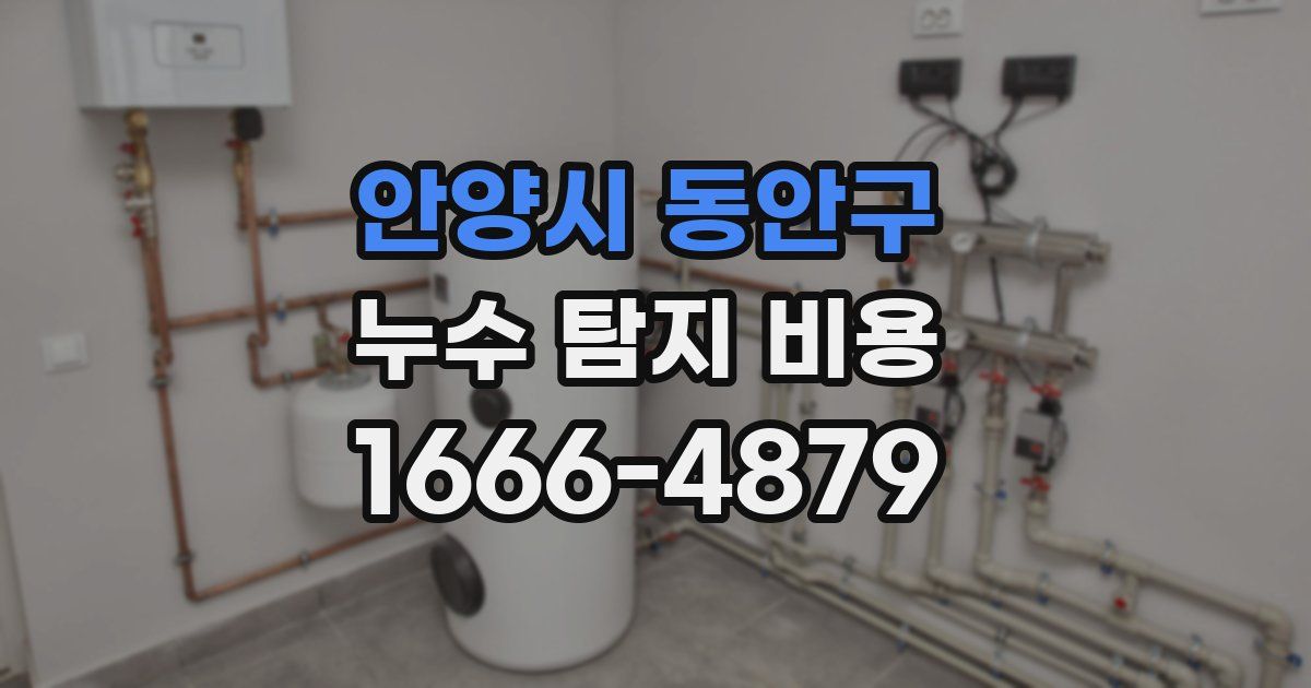 안양시 동안구 누수 탐지 비용