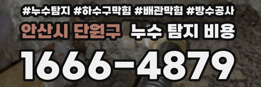 안산시 단원구 누수 탐지 비용