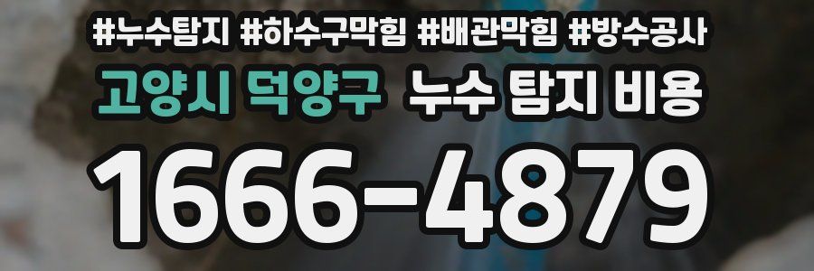 고양시 덕양구 누수 탐지 비용