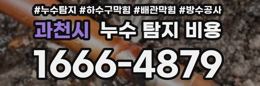 과천시 누수 탐지 비용