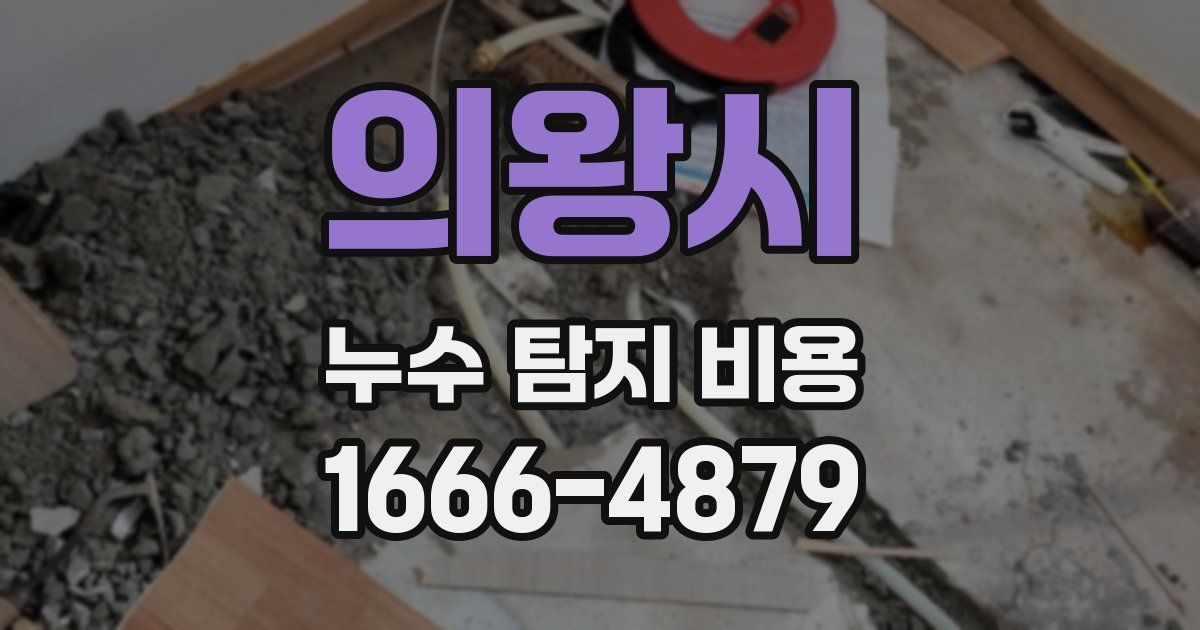 의왕시 누수 탐지 비용