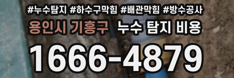용인시 기흥구 누수 탐지 비용