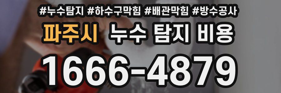파주시 누수 탐지 비용