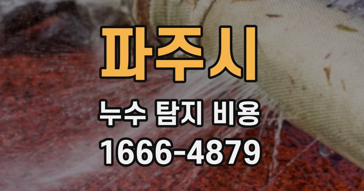 파주시 누수 탐지 비용